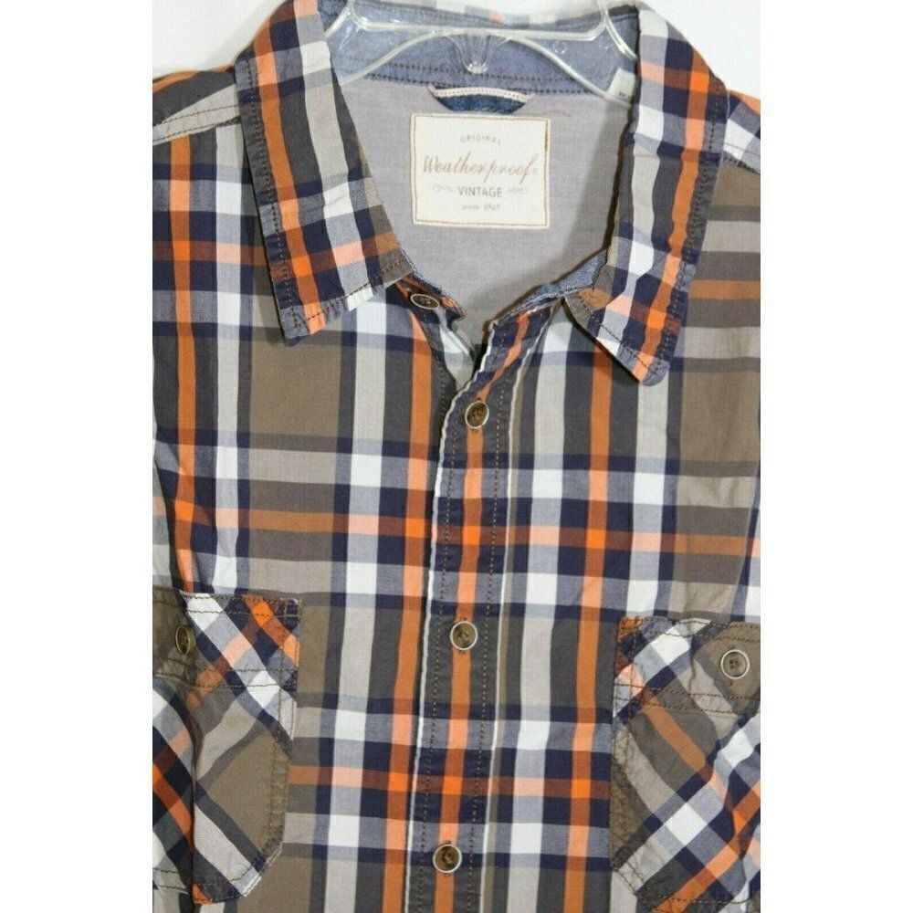 Weatherproof Shirt Button Down Men's Size 2XL Long Sleeves Plaid